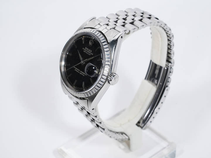 Rolex Datejust 36 Ref. 1603 Stainless Steel Black Mirror Dial Pre-Owned b5rb6rrm