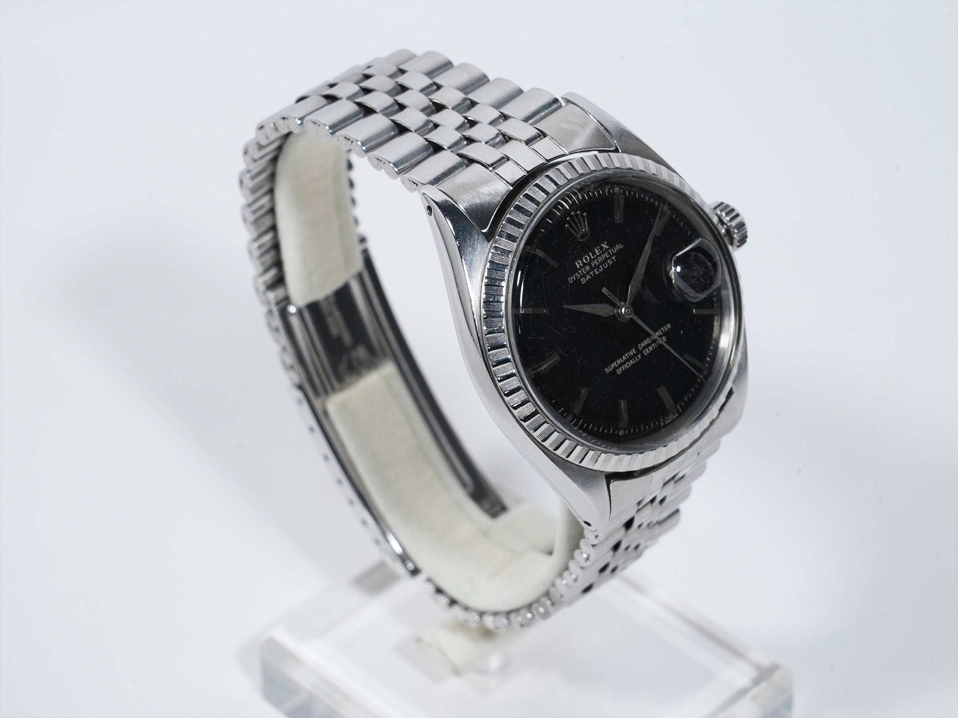 Rolex Datejust 36 Ref. 1603 Stainless Steel Black Mirror Dial Pre-Owned b5rb6rrm