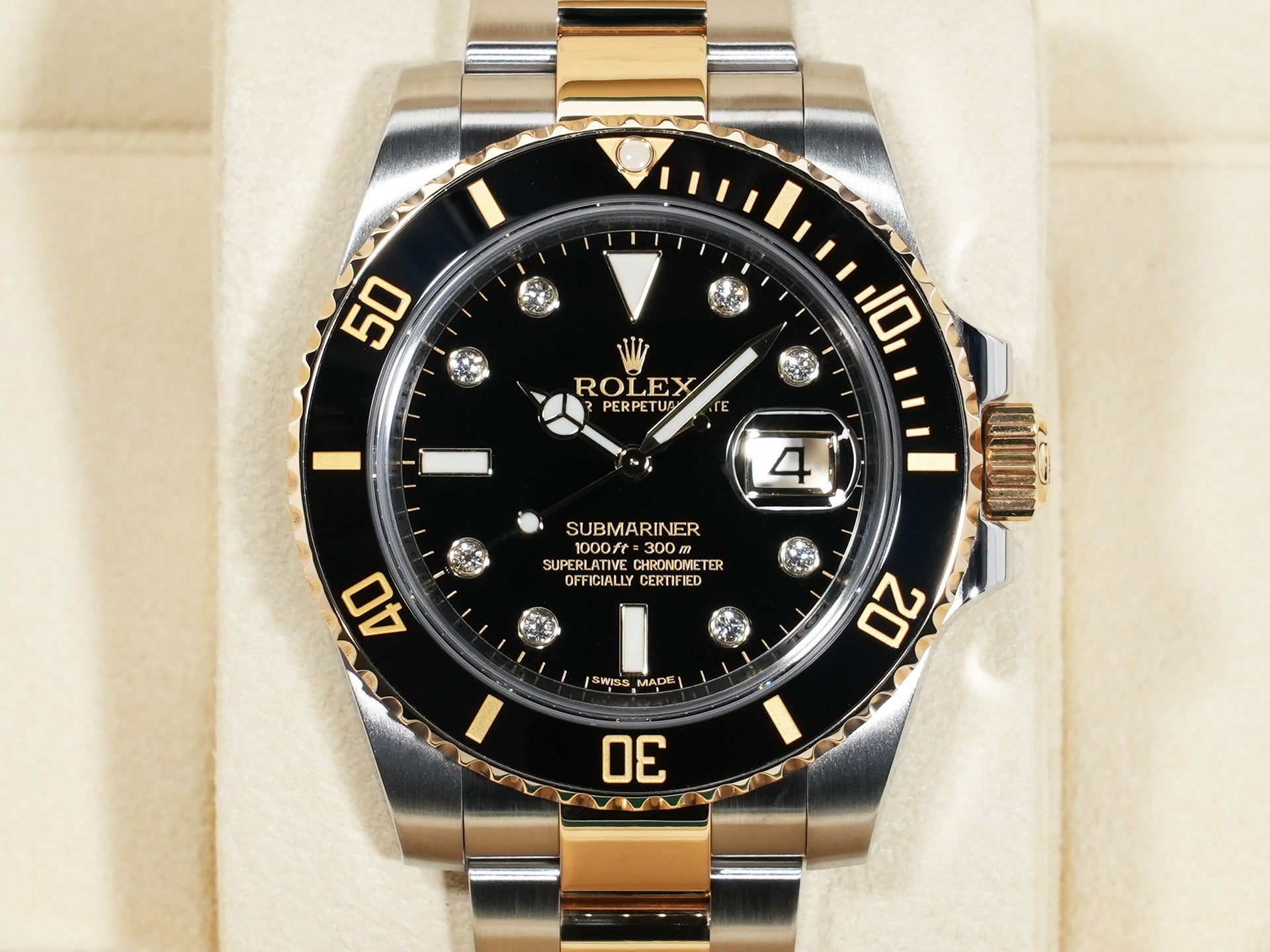 ロレックス サブマリーナー デイト Ref.116613GLN ステンレススチール/イエローゴールド ブラックx8Pダイヤ文字盤 美品 b6evqz3n
