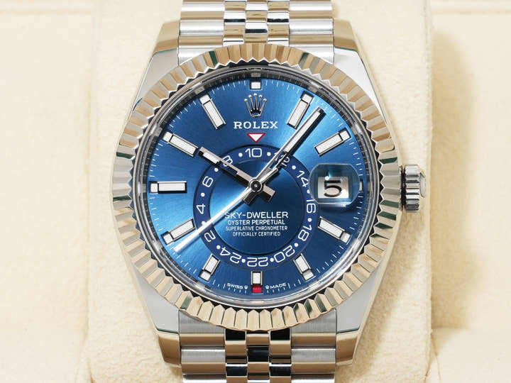 ロレックス スカイドゥエラー Ref.336934 ステンレススチール/ホワイトゴールド ブルー文字盤 ジュビリーブレスレット 美中古 ibp9m4ze