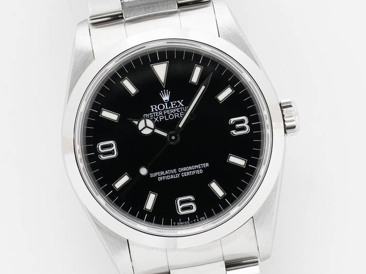 ロレックス エクスプローラーI Ref.14270 ステンレススチール ブラック文字盤 オイスターブレスレット 中古 59ae7zre