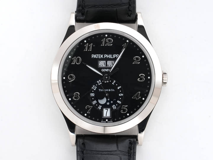 パテックフィリップ アニュアルカレンダー ムーンフェイズ TIFFANY＆CO. Ref.5396G-012 ホワイトゴールド ブラック文字盤 美中古 9jovmryy