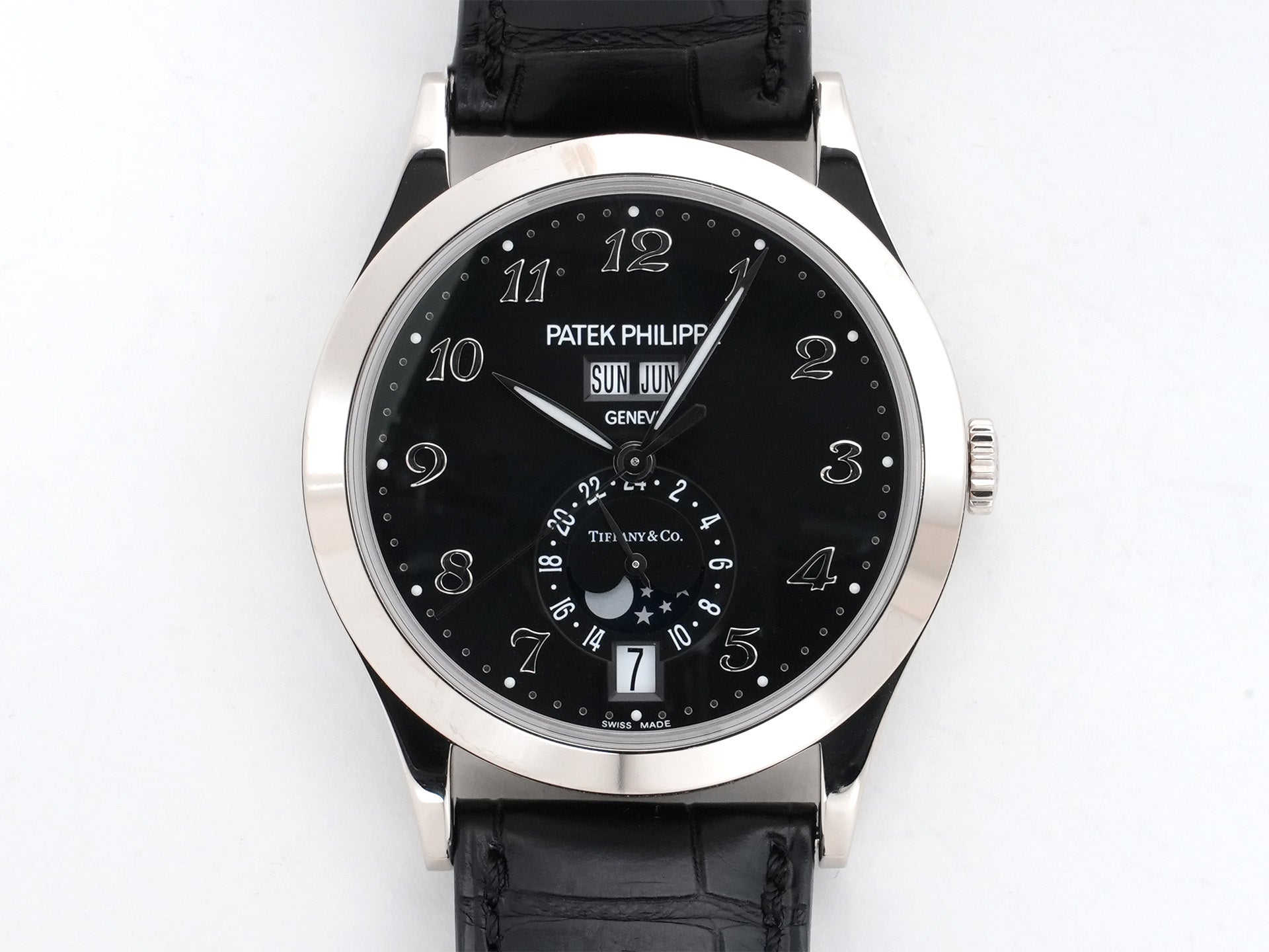 パテックフィリップ アニュアルカレンダー ムーンフェイズ TIFFANY＆CO. Ref.5396G-012 ホワイトゴールド ブラック文字盤 美中古 9jovmryy