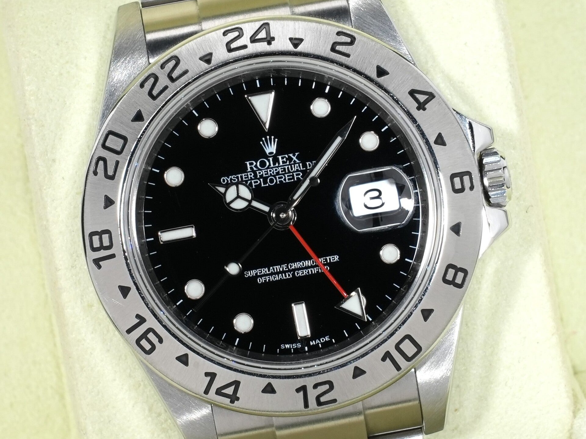 ロレックス エクスプローラーII Ref.16570 ステンレススチール ブラック文字盤 オイスターブレスレット 中古 2vvne9q7
