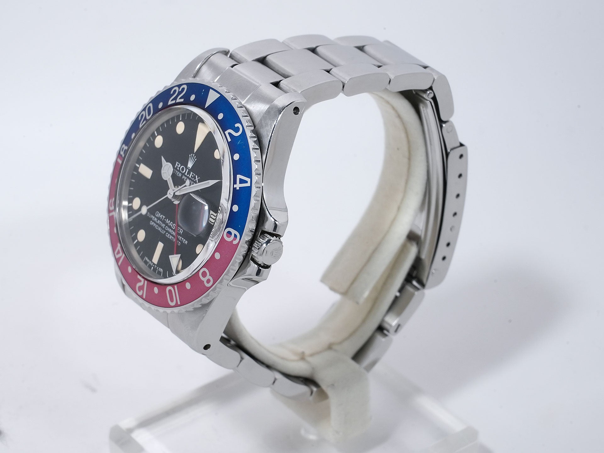 ロレックス GMTマスター Ref.1675 ステンレススチール ブラック文字盤 オイスターブレスレット 中古 bpatfghy