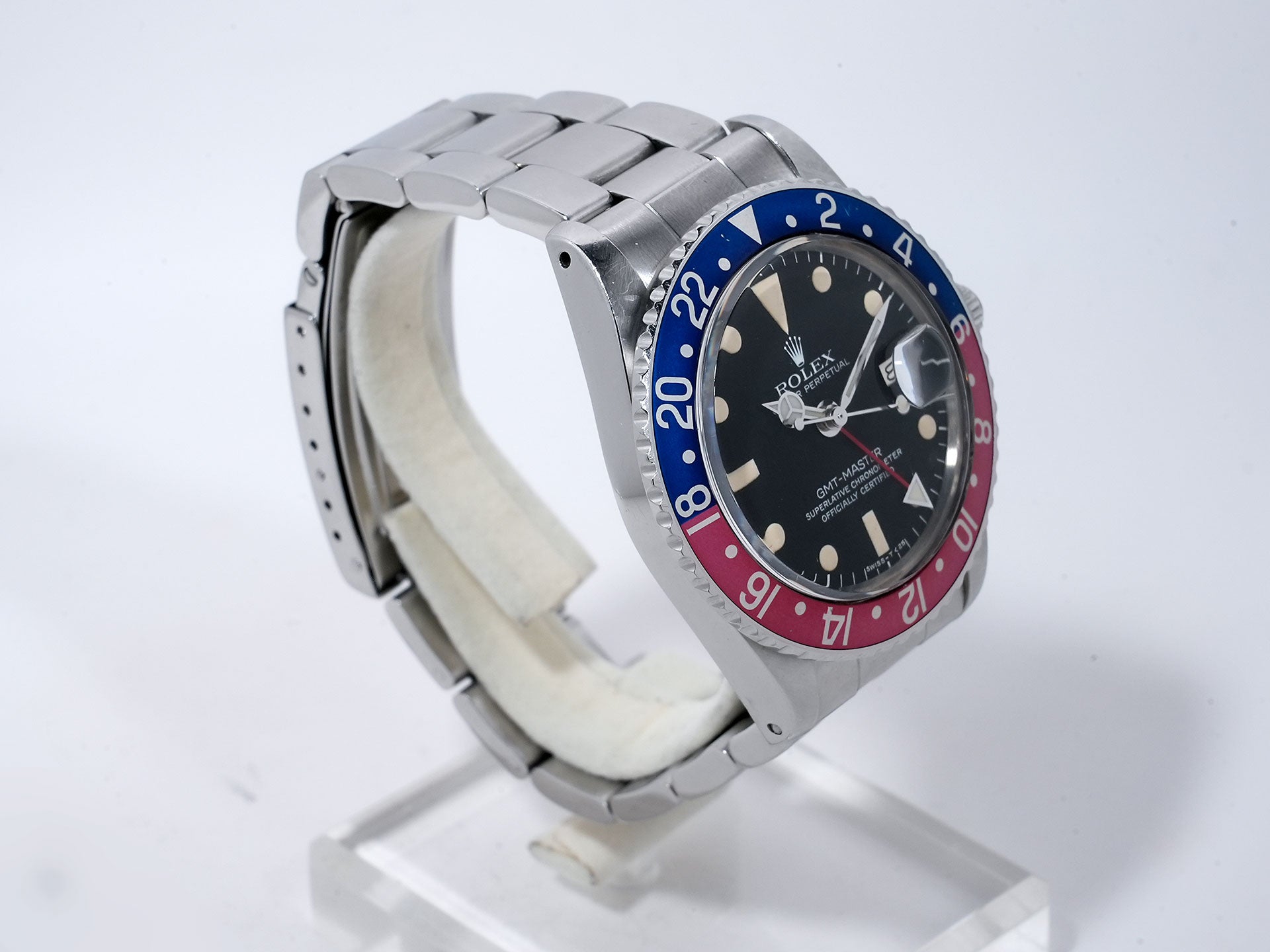 ロレックス GMTマスター Ref.1675 ステンレススチール ブラック文字盤 オイスターブレスレット 中古 bpatfghy