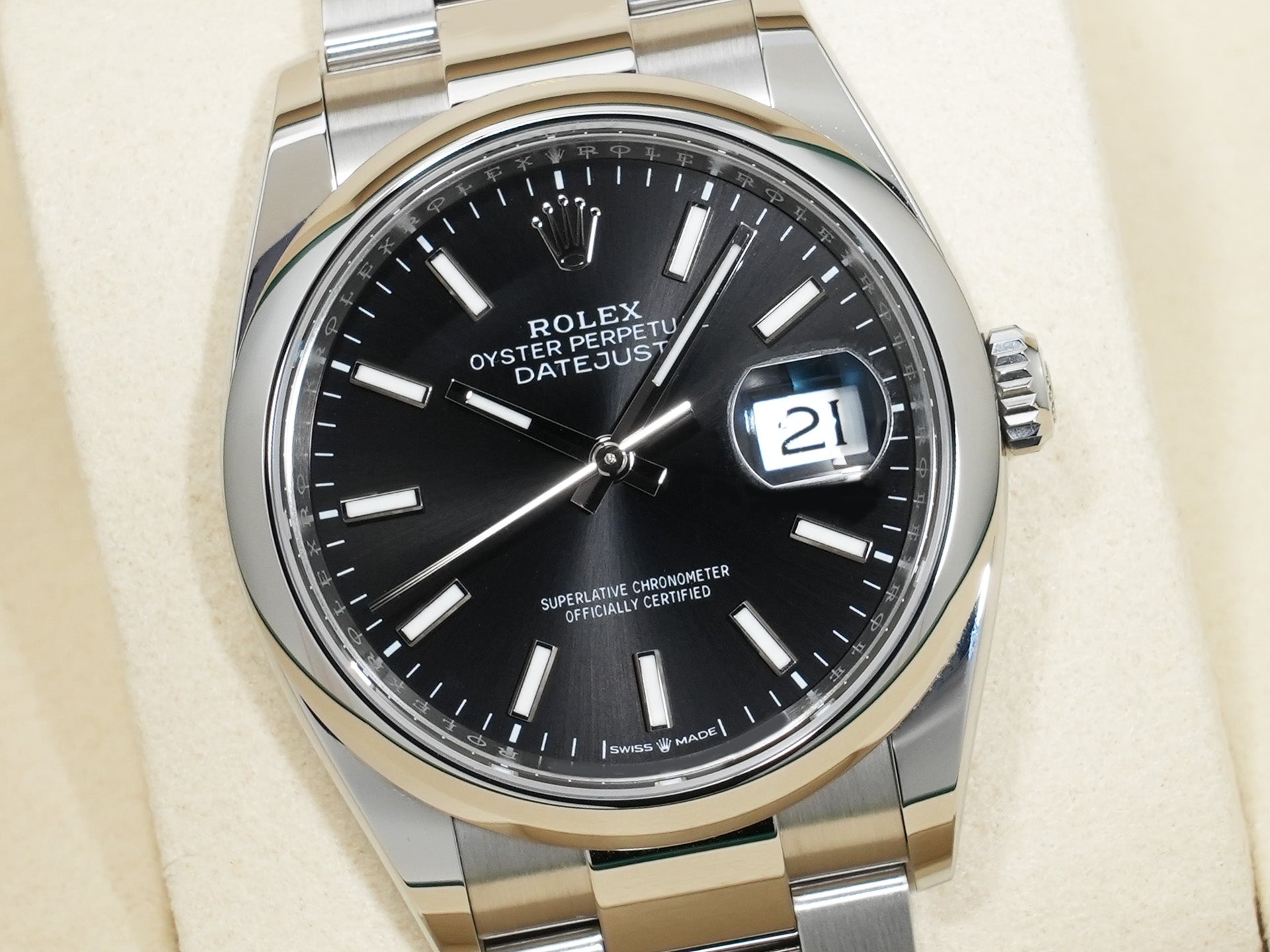 ロレックス デイトジャスト36 Ref.126200 ステンレススチール ブラック文字盤 オイスターブレスレット 極美品 tkyy3y56
