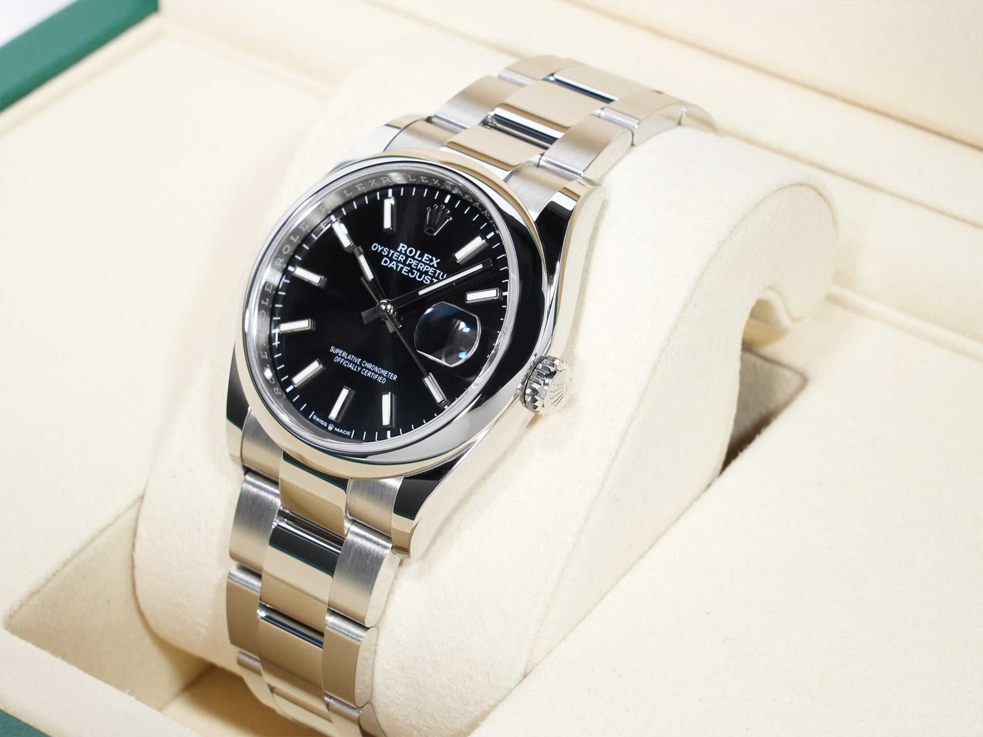 ロレックス デイトジャスト36 Ref.126200 ステンレススチール ブラック文字盤 オイスターブレスレット 極美品 tkyy3y56