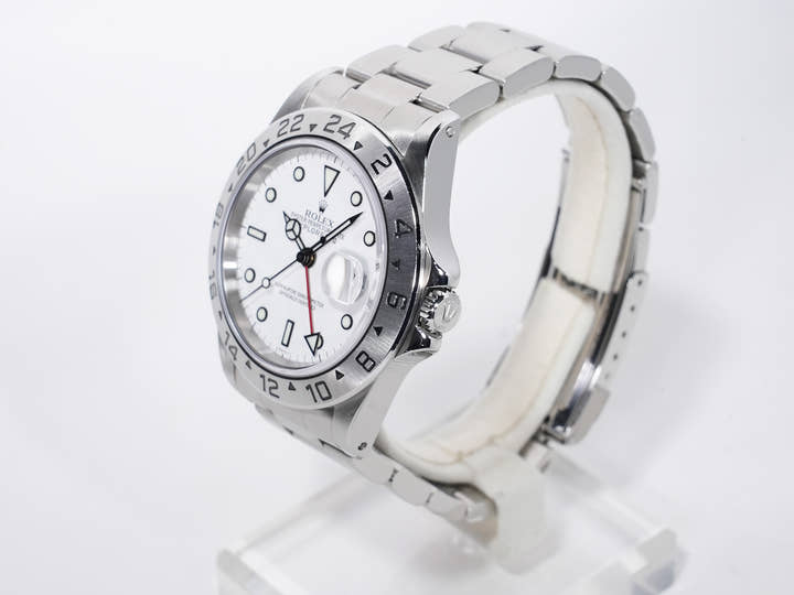 ロレックス エクスプローラーII Ref.16570 ステンレススチール ホワイト文字盤 オイスターブレスレット 美中古 pxtqqqu5