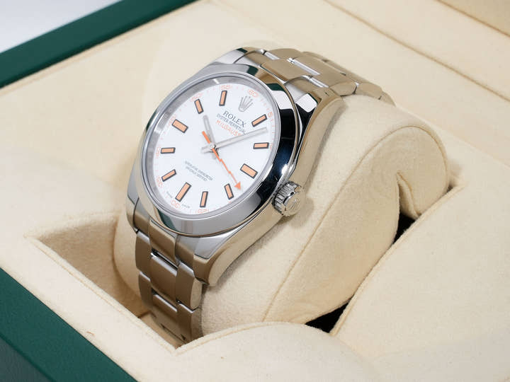 ロレックス ミルガウス Ref.116400 ステンレススチール ホワイト文字盤 中古 dgkwfyqy