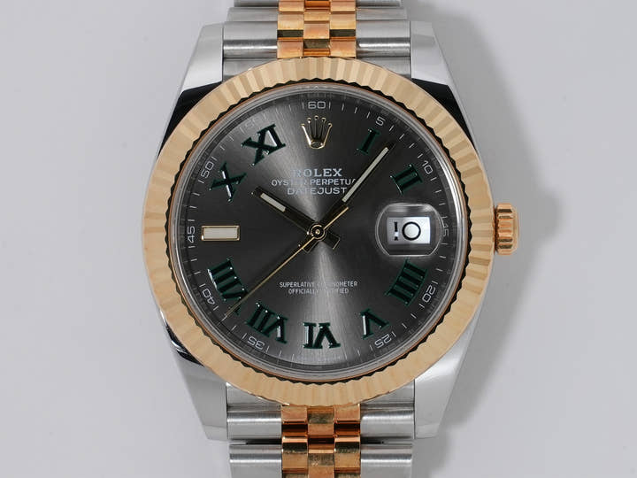 ロレックス デイトジャスト41 Ref.126333 ステンレススチール/イエローゴールド スレートローマン文字盤 ジュビリーブレスレット 中古 ndbc78hf