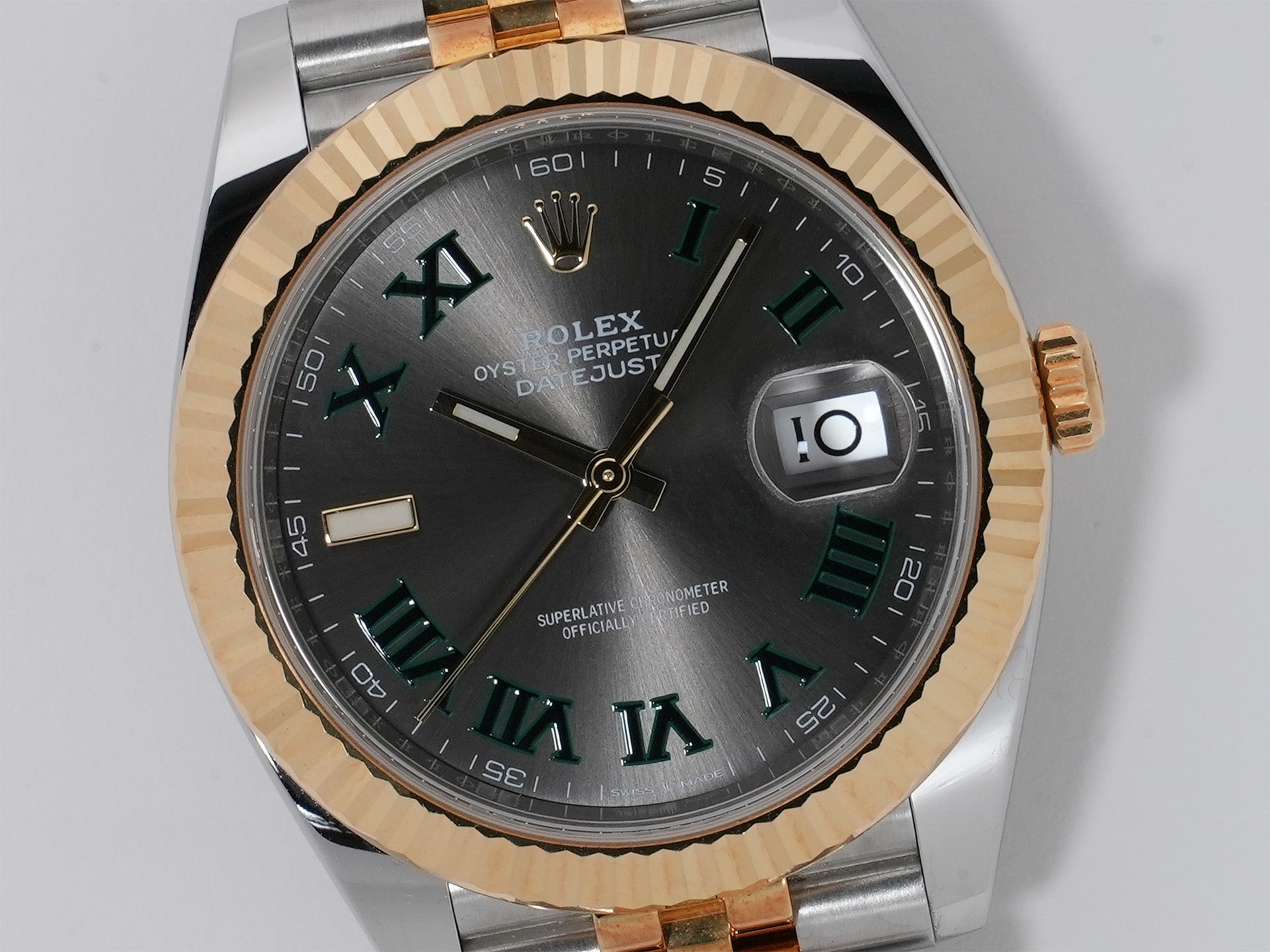 ロレックス デイトジャスト41 Ref.126333 ステンレススチール/イエローゴールド スレートローマン文字盤 ジュビリーブレスレット 中古 ndbc78hf