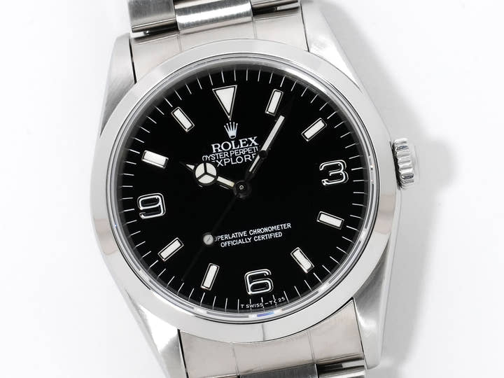 Rolex Explorer I Ref. 14270 Stainless Steel Black Dial Oyster Bracelet Used j7e8uei9