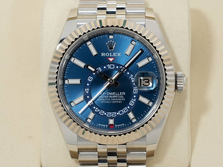 ロレックス スカイドゥエラー Ref.336934 ステンレススチール/ホワイトゴールド ブルー文字盤 ジュビリーブレスレット 美品 bzgq4d85