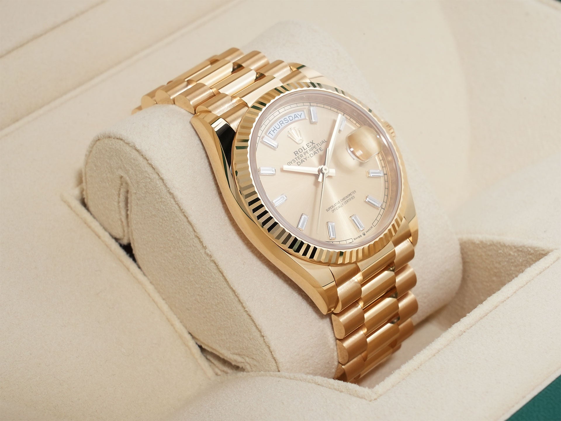 Rolex Day-Date 36 Ref. 128238A Yellow Gold Champagne Dial Near Mint keexwhjc