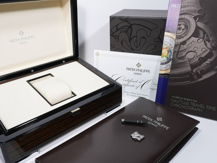 Patek Philippe Nautilus Travel Time Chronograph Ref.5990/1A-011 Stainless Steel Blue Sunburst Dial Unused gv2f58qq