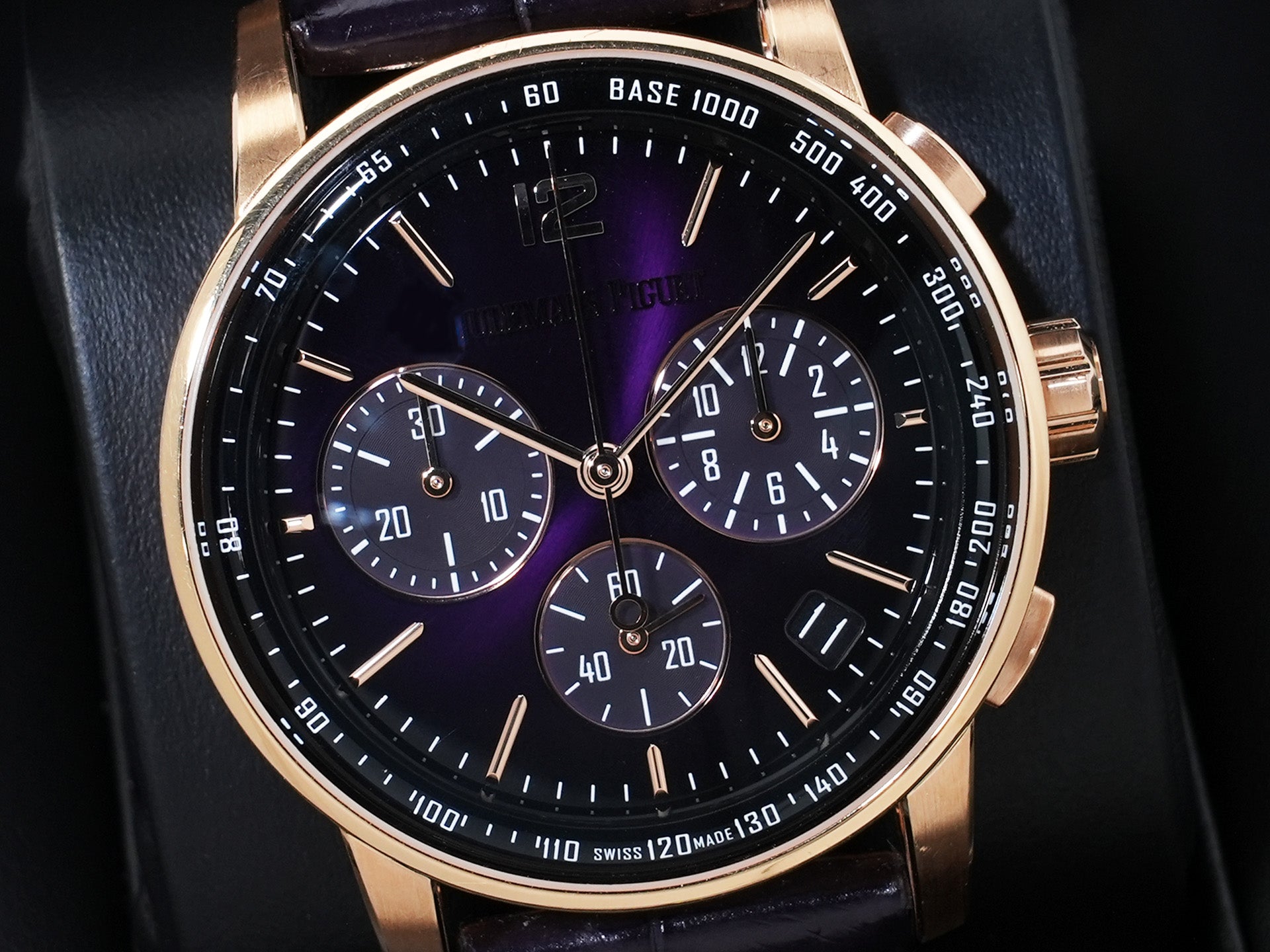Audemars Piguet CODE 11.59 by Audemars Piguet Chronograph Ref.26393OR.OO.A616CR.01 Pink Gold Purple Dial Excellent Used ig7si4sj