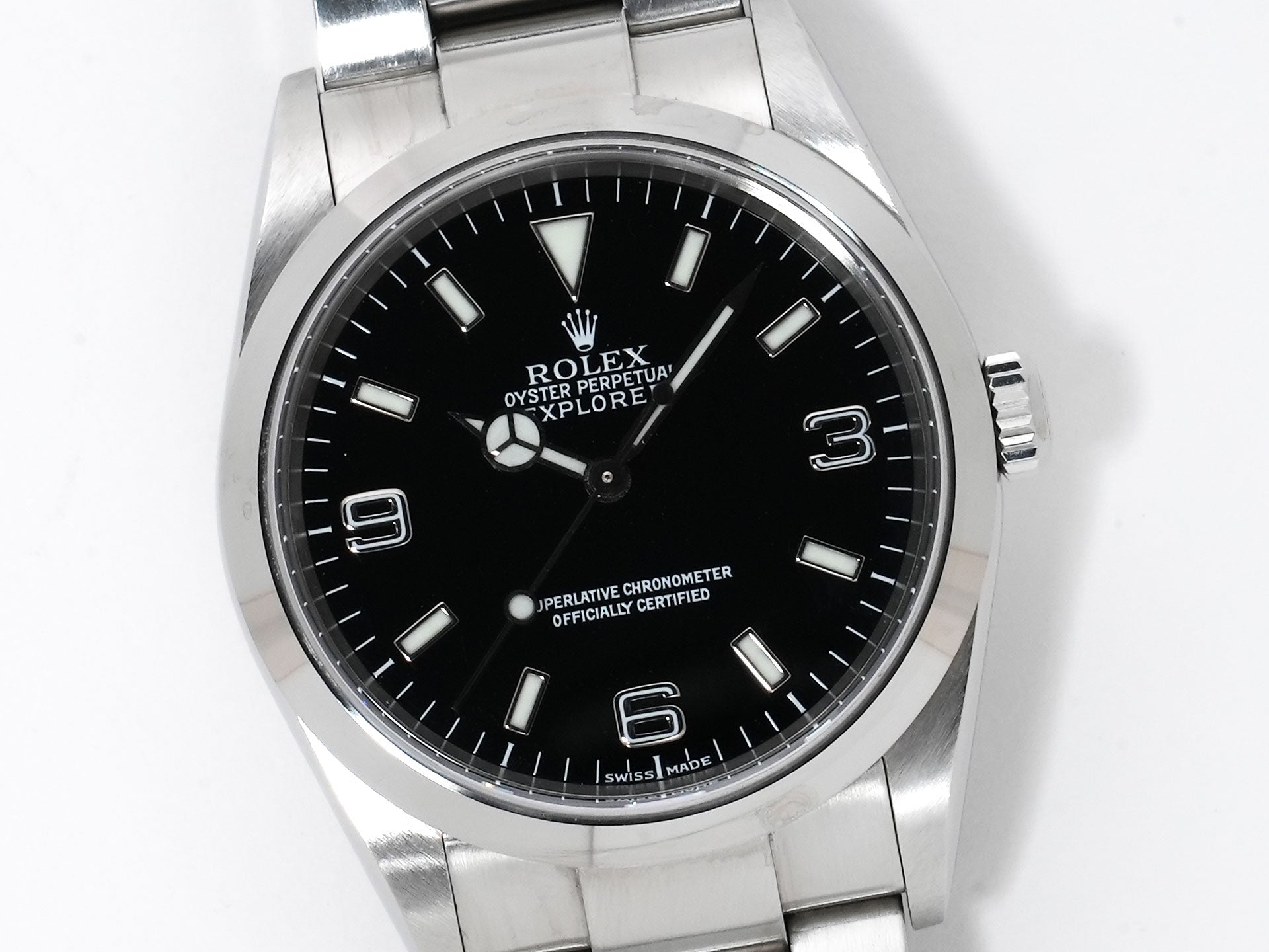 Rolex Explorer I Ref.114270 Stainless Steel Black Dial Oyster Bracelet Used irgd7cqk