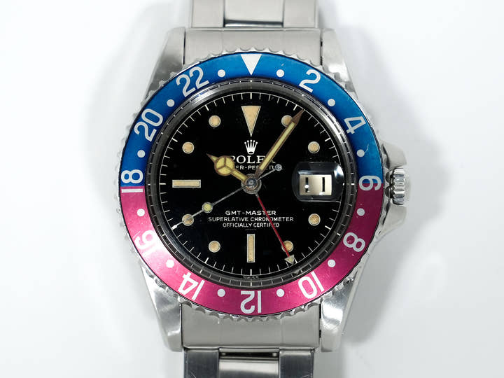 Rolex GMT-Master Ref. 1675 Stainless Steel Black Dial Oyster Bracelet Used rtevjywd