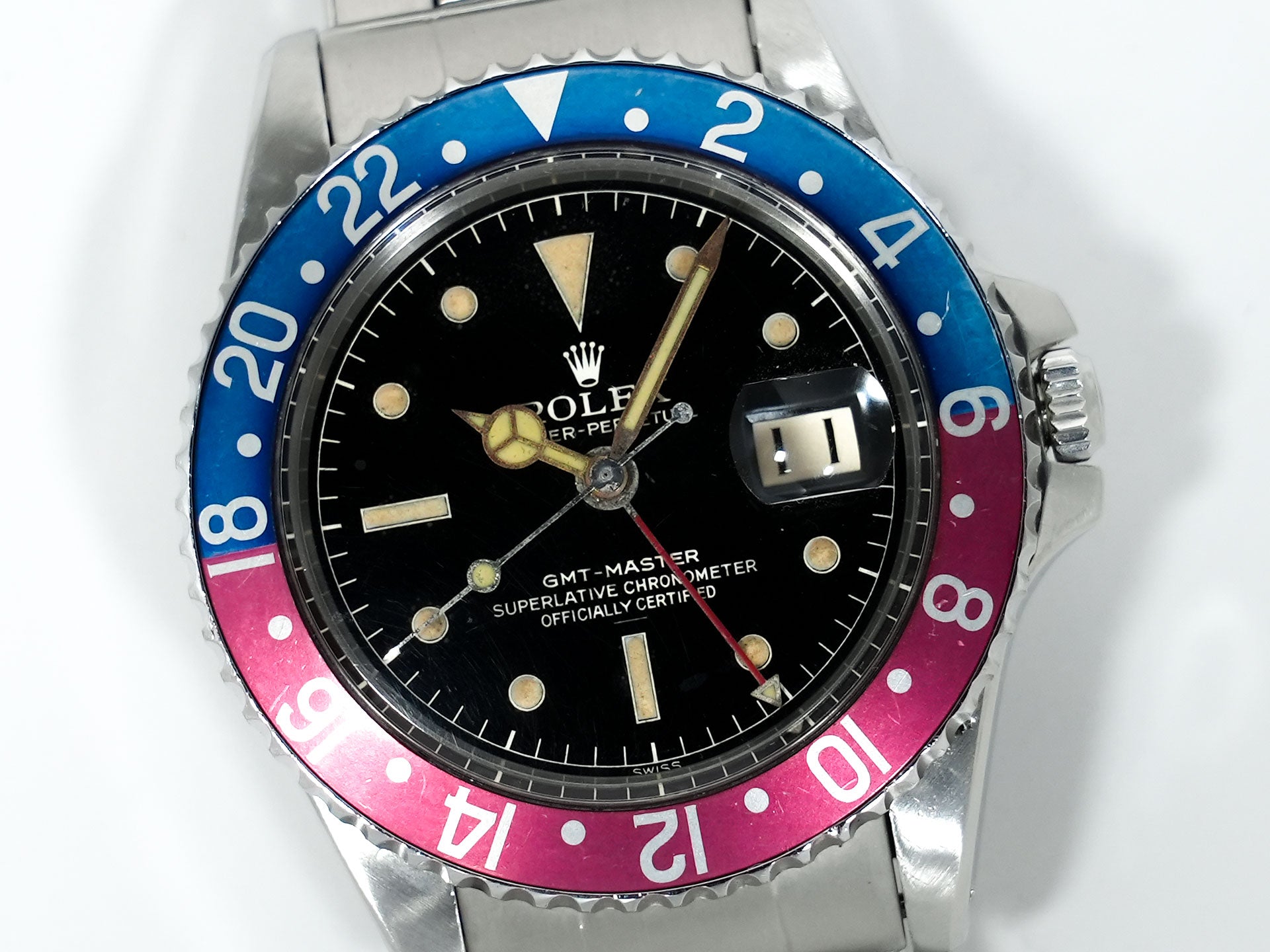 Rolex GMT-Master Ref. 1675 Stainless Steel Black Dial Oyster Bracelet Used rtevjywd