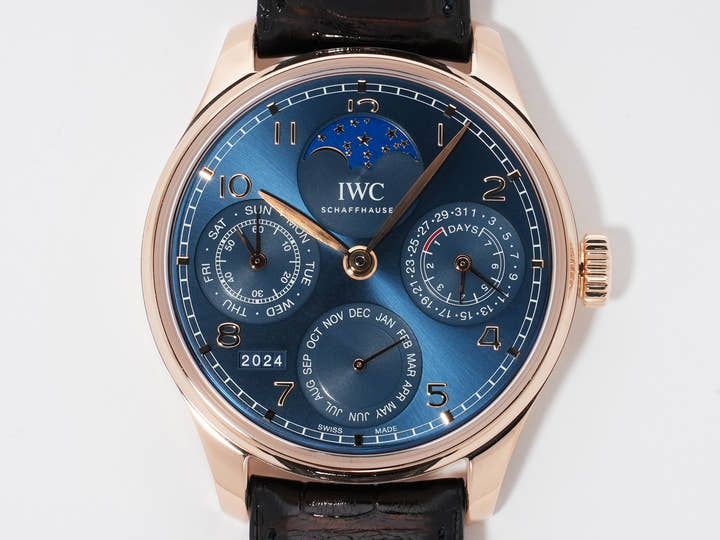 IWC Portugieser Perpetual Calendar Ref.IW503312 18 ct Armor Gold® Blue Dial Excellent Condition vg27qito
