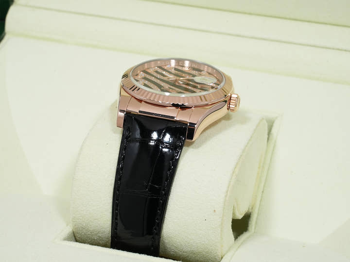 Rolex Datejust Zebra 36 Ref. 116135 Pink Gold Black/Diamond Dial Excellent Condition dyp9sdqb