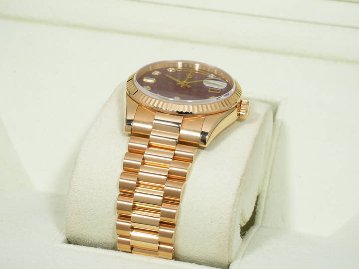 Rolex Day-Date 36 Ref. 118238A Yellow Gold Rubellite Dial Used 9ajwjrhf