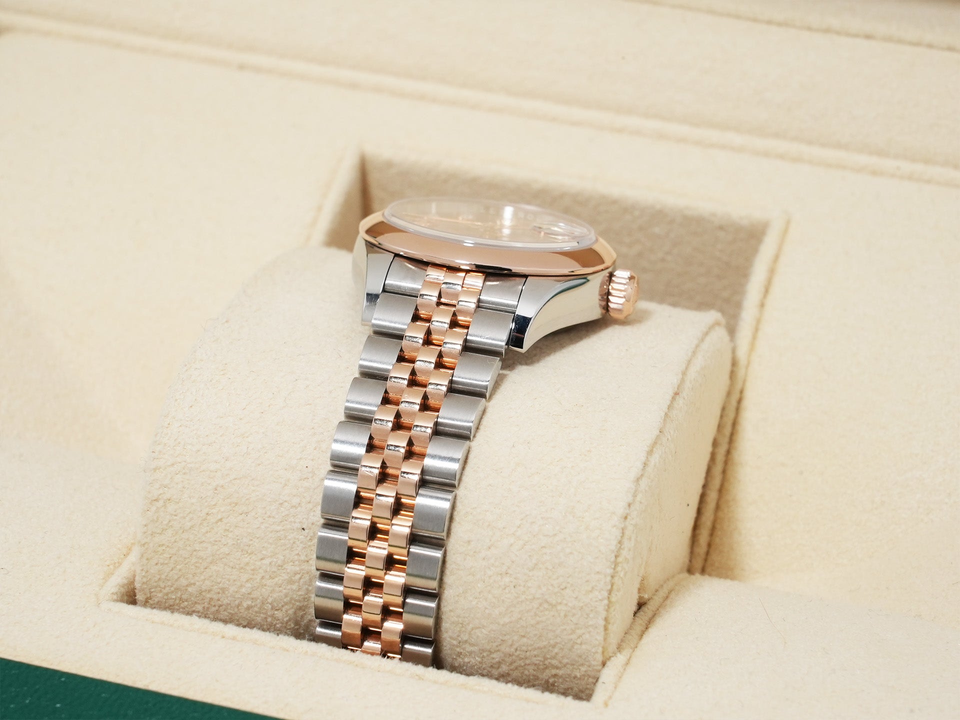 Rolex Datejust 28 Ref. 279161 Stainless Steel/Everose Gold Diamond-Set Rosé Dial Used rpjt2mpz