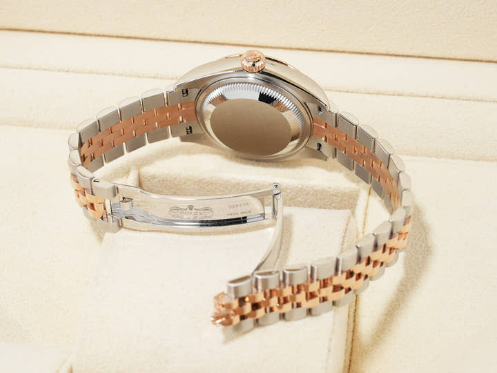 Rolex Datejust 28 Ref. 279161 Stainless Steel/Everose Gold Diamond-Set Rosé Dial Used rpjt2mpz