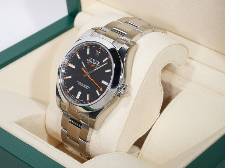 Rolex Milgauss Ref. 116400 Stainless Steel Black Dial Unused i7zv322q