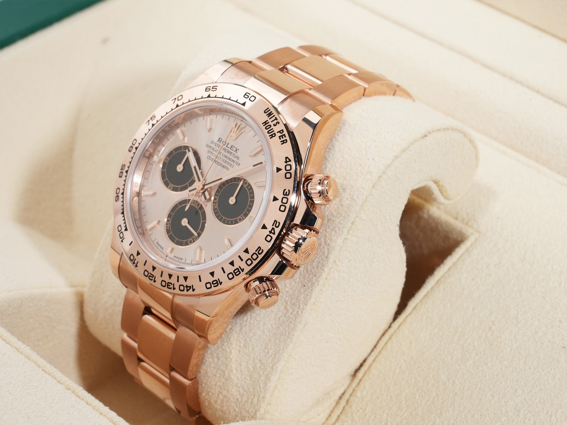 Rolex Daytona Ref. 126505 Everose Gold Sundust x Bright Black Dial Used A (jwbud22j)