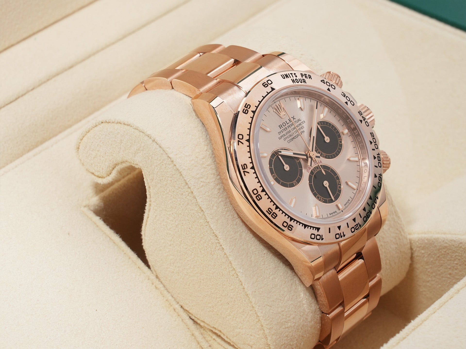 Rolex Daytona Ref. 126505 Everose Gold Sundust x Bright Black Dial Used A (jwbud22j)