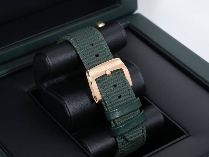 Audemars Piguet CODE 11.59 by Audemars Piguet Ref.15210OR.OO.A056KB.01 Pink Gold Green Dial Excellent Condition h8n5qnre