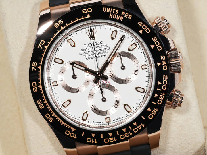 ROLEX Daytona Ref. 116515LN Everose Gold Ivory Dial Pre-Owned ie95ypco