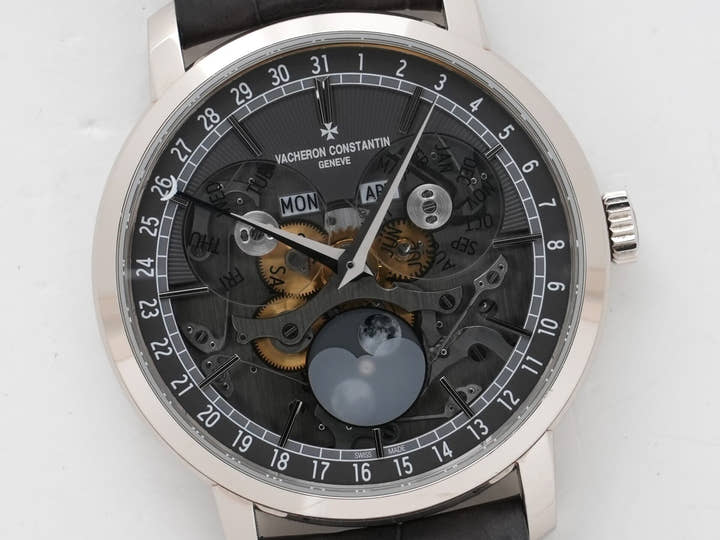 Vacheron Constantin Traditionnelle Complete Calendar Openface Ref. 4020T/000G-B655 White Gold Skeleton Dial Used w6intbgs