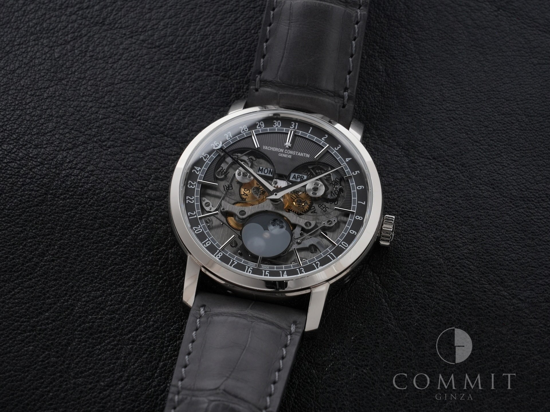 Vacheron Constantin Traditionnelle Complete Calendar Openface Ref. 4020T/000G-B655 White Gold Skeleton Dial Used w6intbgs
