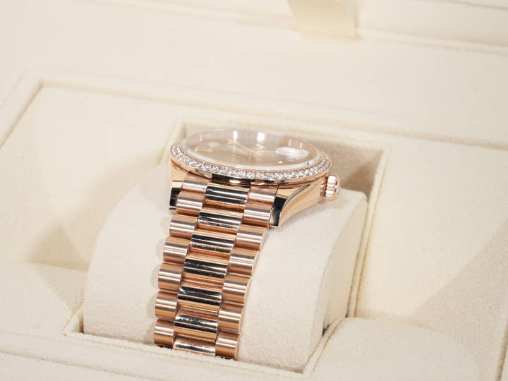 Rolex Day-Date 36 Ref. 128345RBR Everose Gold Slate with 10P Diamond Dial Pre-owned j93wcin9