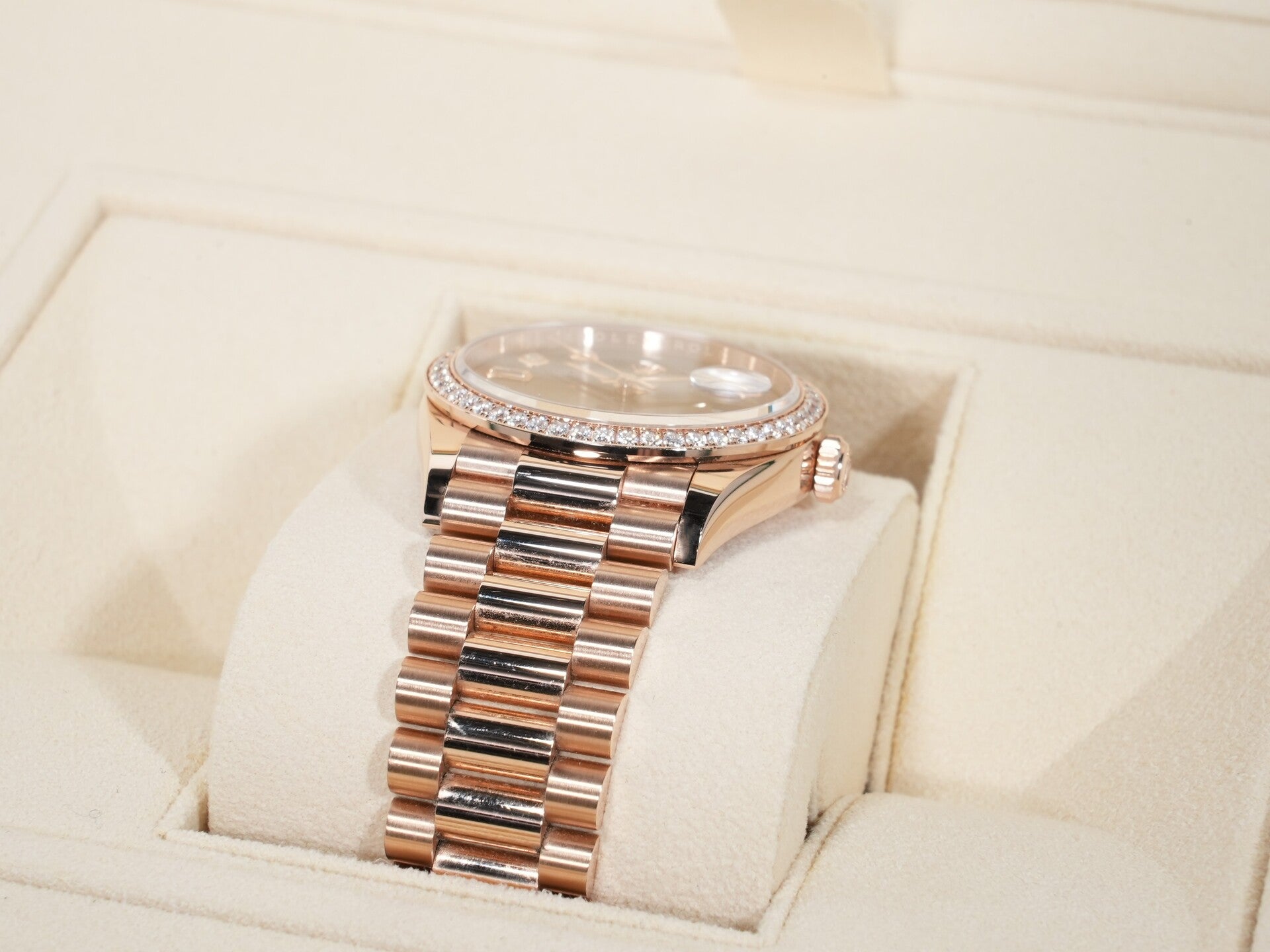 Rolex Day-Date 36 Ref. 128345RBR Everose Gold Slate with 10P Diamond Dial Pre-owned j93wcin9