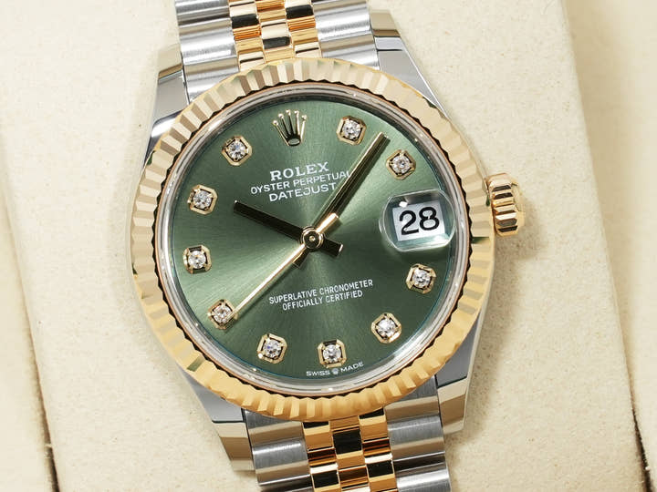 Rolex Datejust Ref. 278273 Stainless Steel/Yellow Gold Olive Green Dial Jubilee Bracelet Unused 6hcdapv3