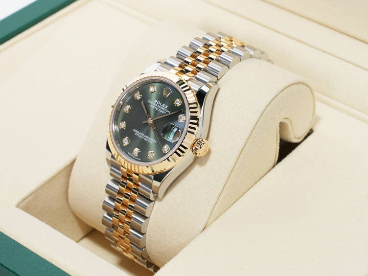 Rolex Datejust Ref. 278273 Stainless Steel/Yellow Gold Olive Green Dial Jubilee Bracelet Unused 6hcdapv3