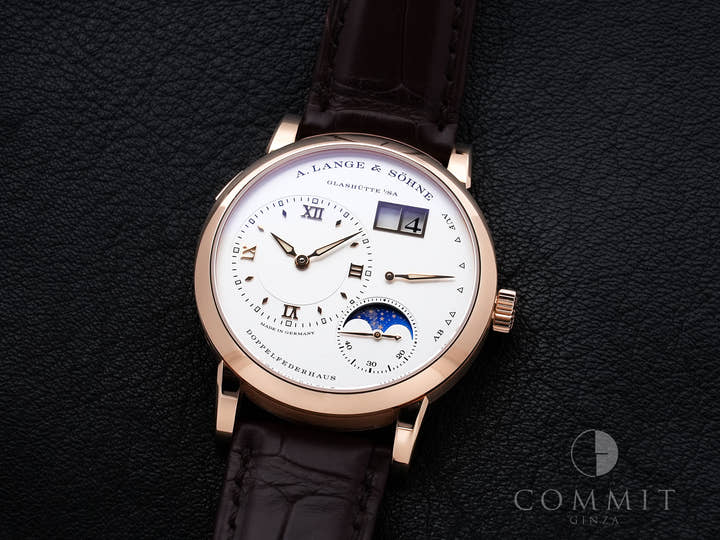 A. Lange & Söhne Lange 1 Moon Phase Ref. 192.032 Pink Gold Silver Dial Excellent Condition jhw2ijrg