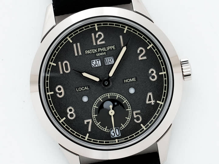 Patek Philippe Annual Calendar Travel Time Ref.5326G-001 White Gold Textured Anthracite Dial Excellent Condition h24ptads