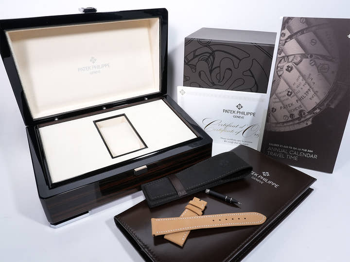 Patek Philippe Annual Calendar Travel Time Ref.5326G-001 White Gold Textured Anthracite Dial Excellent Condition h24ptads