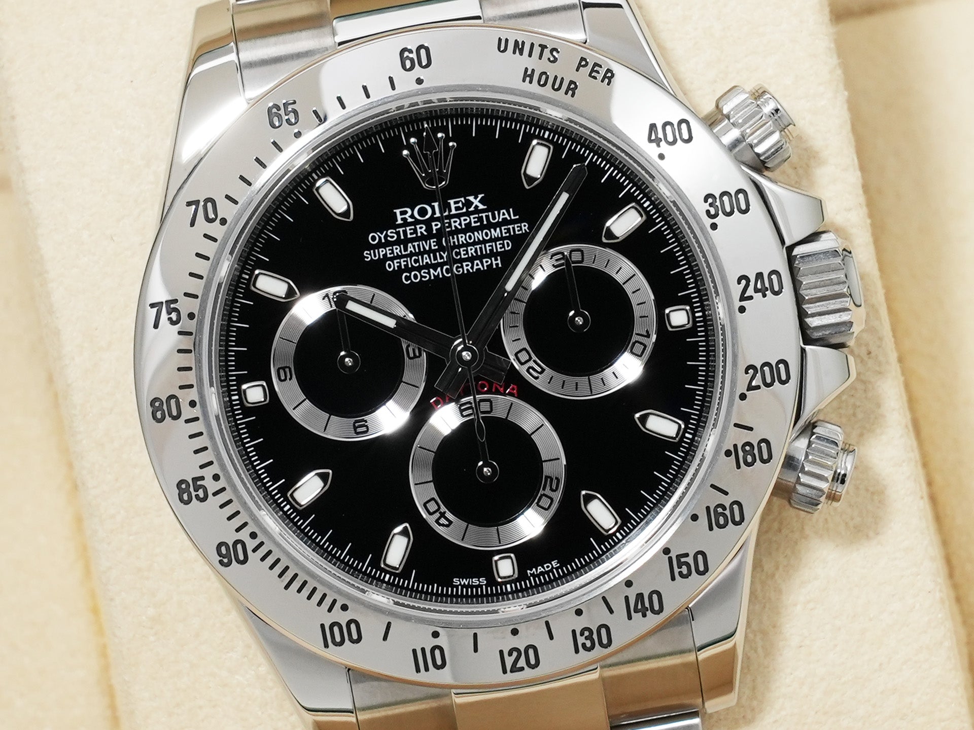 Rolex Daytona Ref. 116520 Stainless Steel Black Dial Excellent Condition rpswc7it