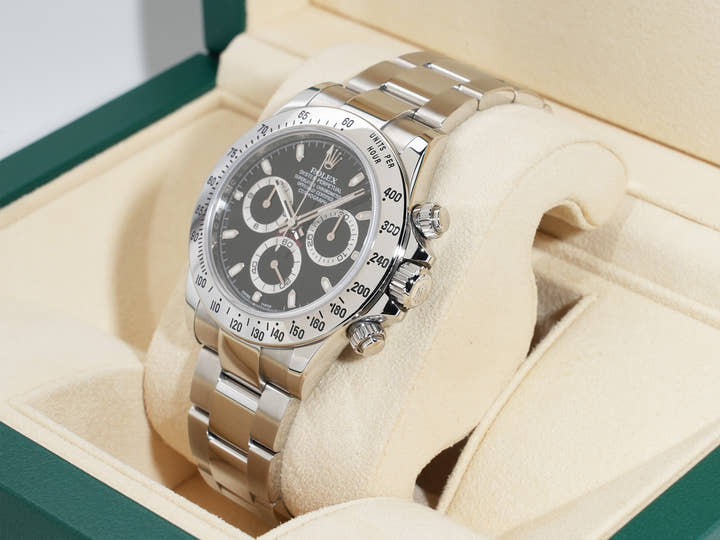 Rolex Daytona Ref. 116520 Stainless Steel Black Dial Excellent Condition rpswc7it