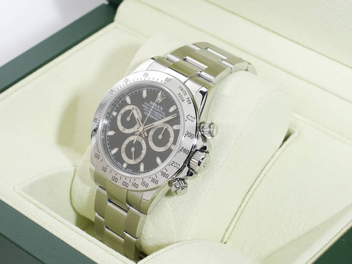 Rolex Daytona Ref. 116520 Stainless Steel Black Dial Excellent Condition gguga8gn
