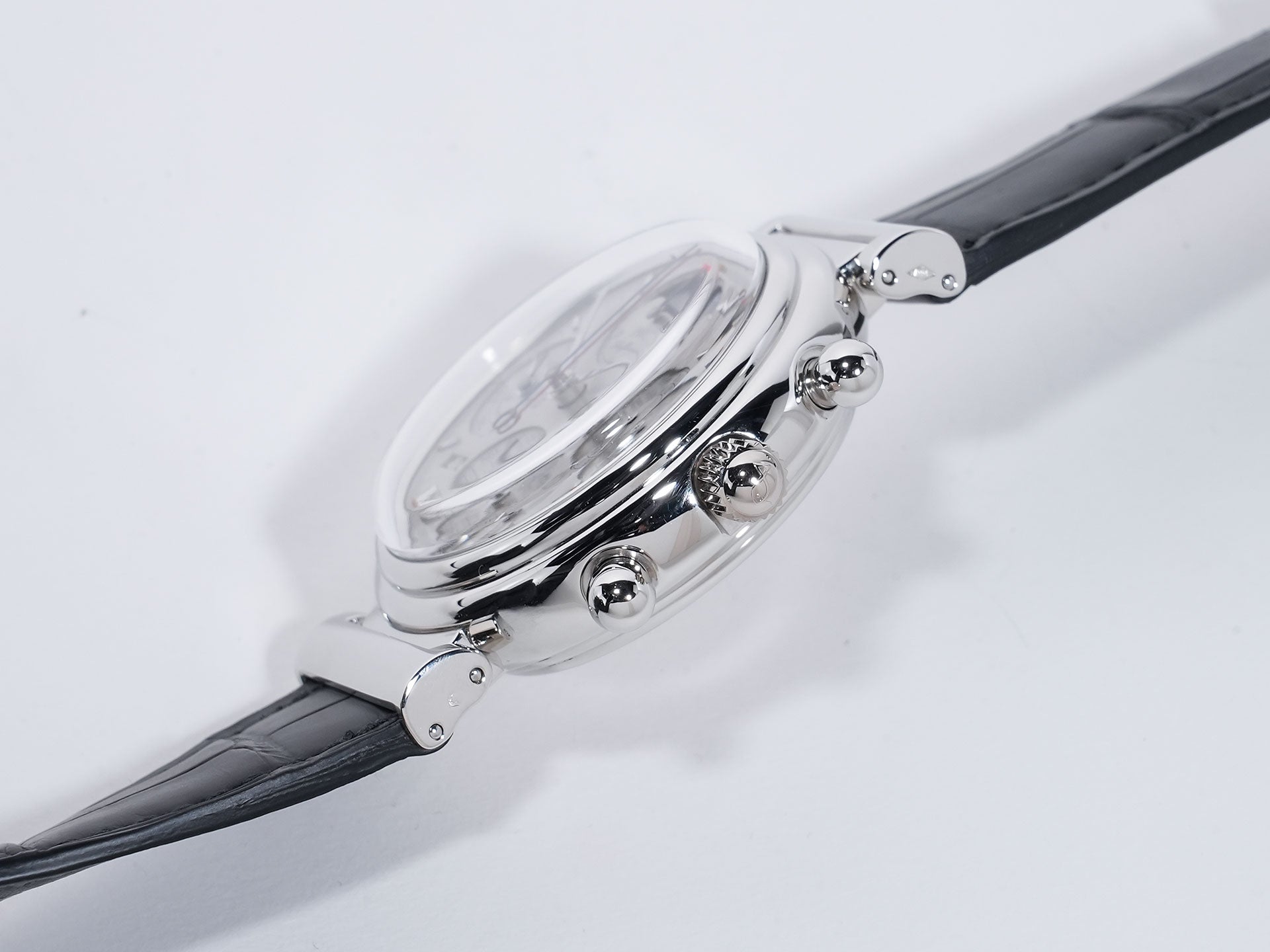 IWC Da Vinci Perpetual Calendar Chronograph Rattrapante Ref. IW3751 Platinum Silver Dial Excellent Used bbf3xqgz