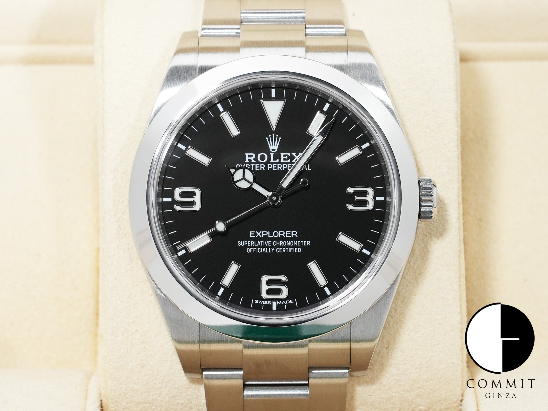 Rolex Explorer I Ref. 214270 Stainless Steel Black Dial Oyster Bracelet Excellent Used 4ftmik6k