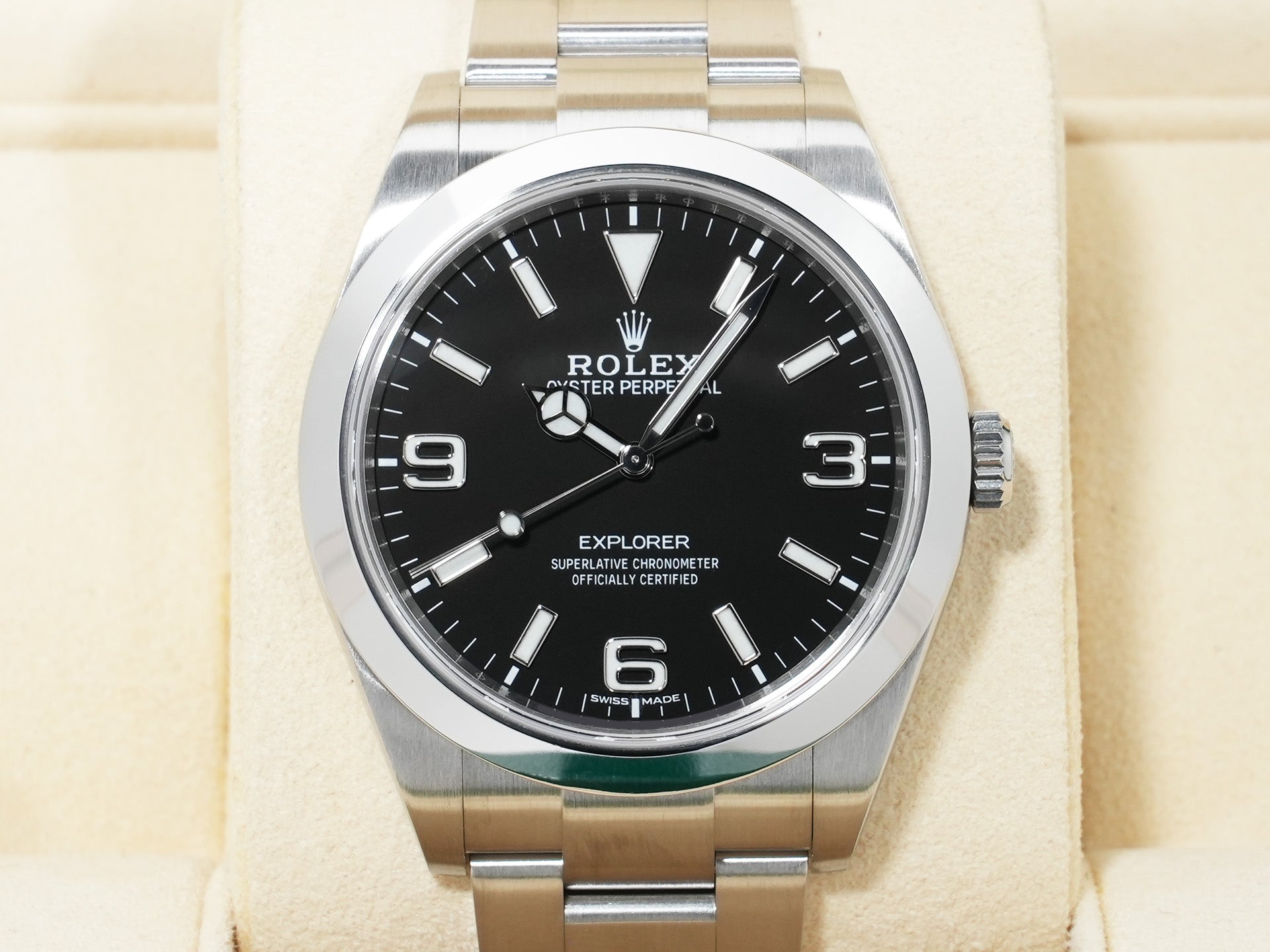 Rolex Explorer I Ref. 214270 Stainless Steel Black Dial Oyster Bracelet Excellent Used 4ftmik6k
