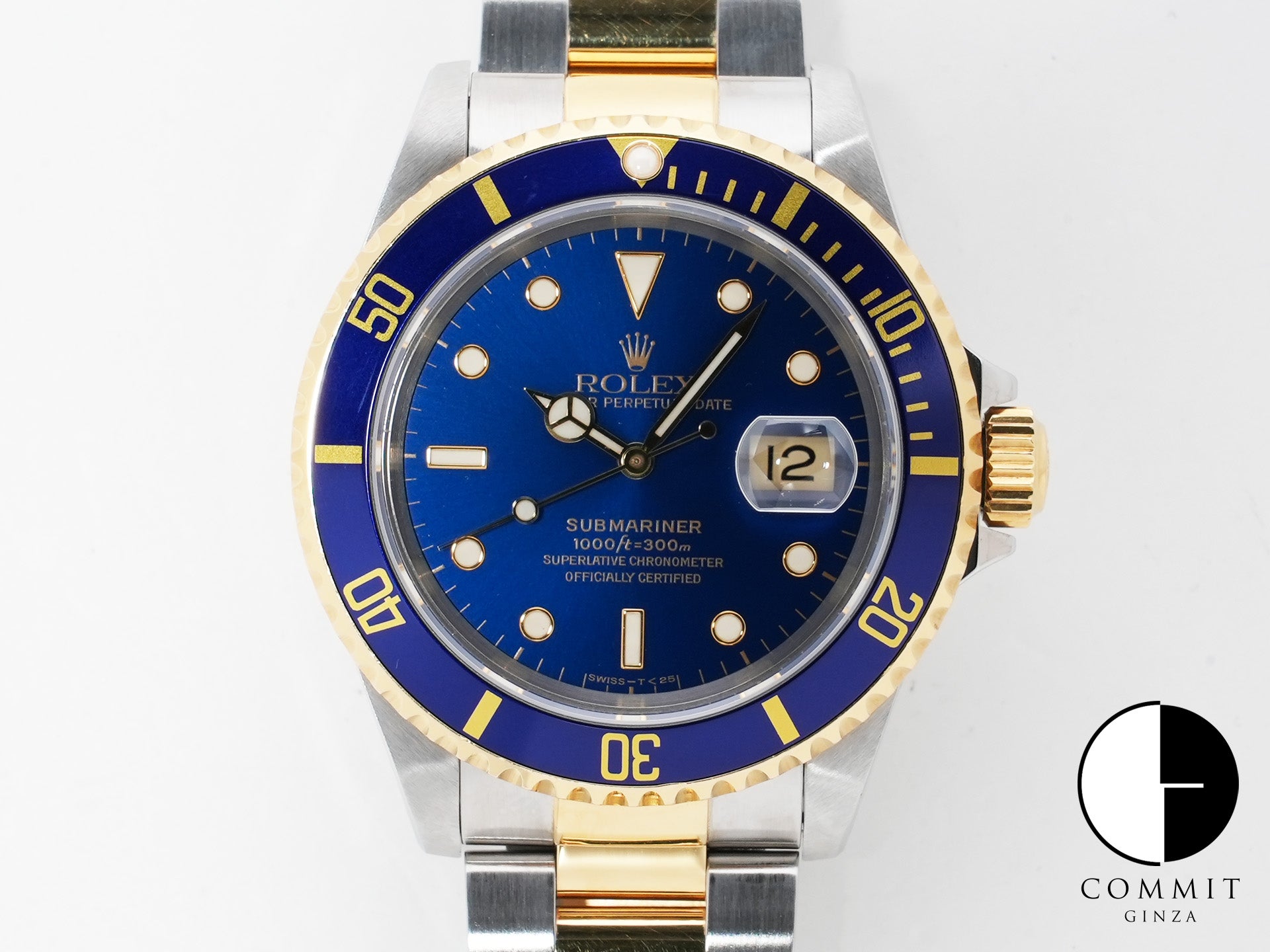 Rolex Submariner Date Ref. 16613 Stainless Steel/Yellow Gold Blue Dial Used do8f2gsx
